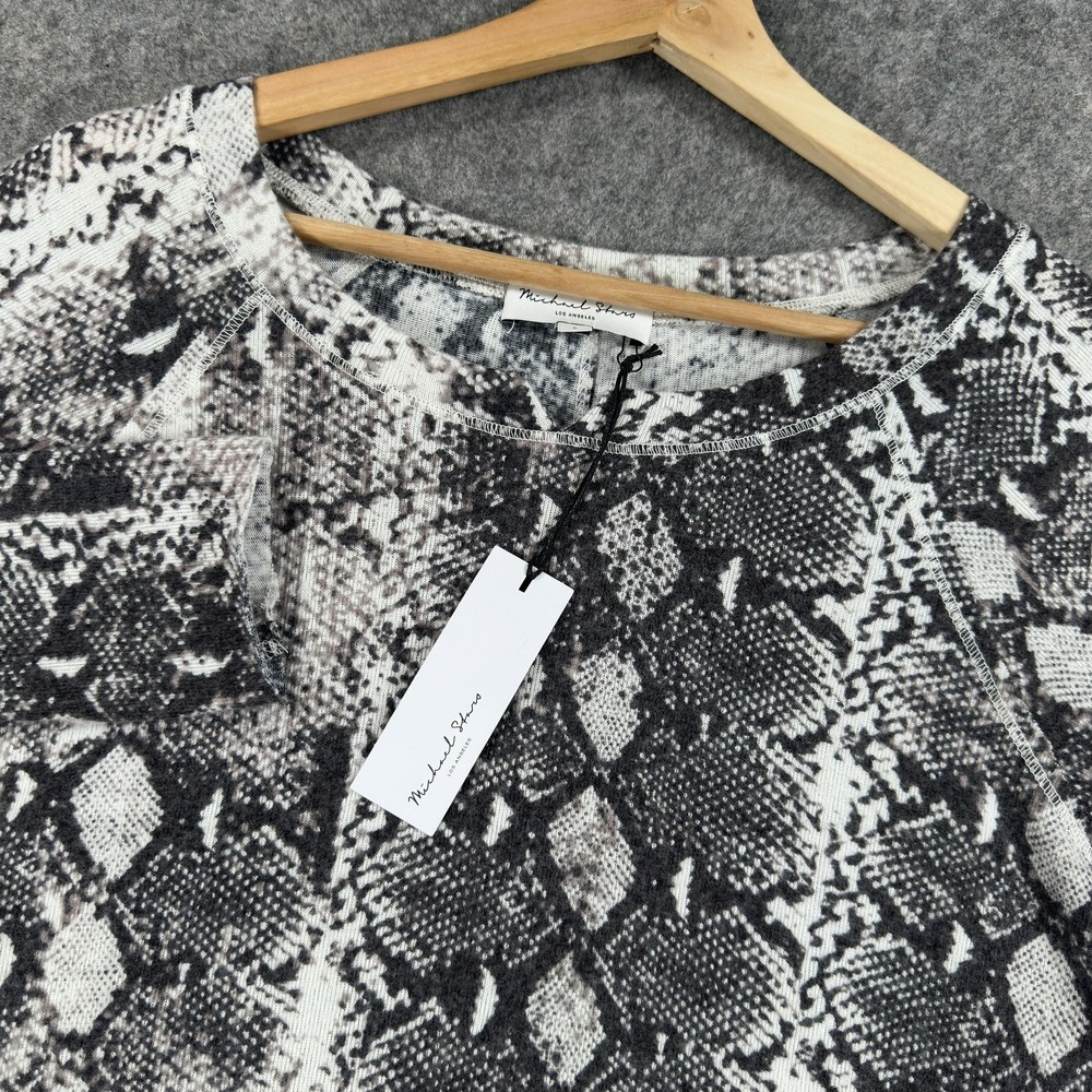 Michael Stars Shirt Womens Small Black Snake Print Hi Low‎ Tunic Top Rio Madison